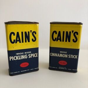 Vintage Cain's spice tins